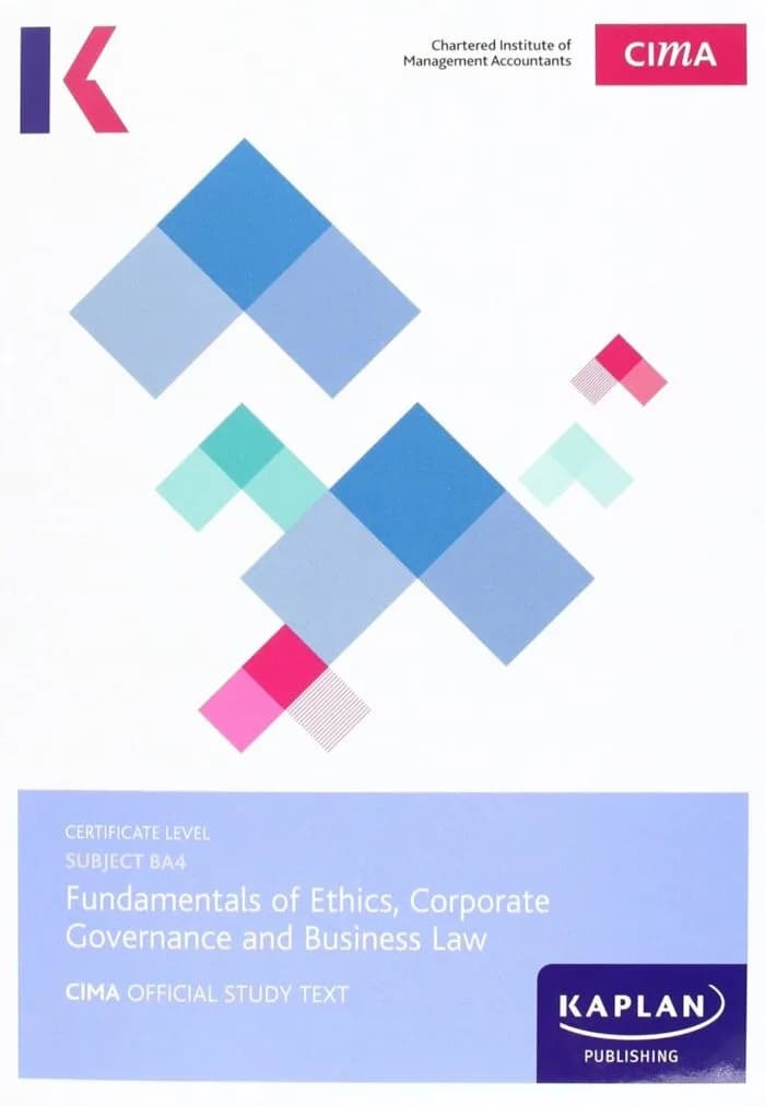 BA4 (Fundamentals of Ethics, Corporate Governance & Business Law)-Kaplan