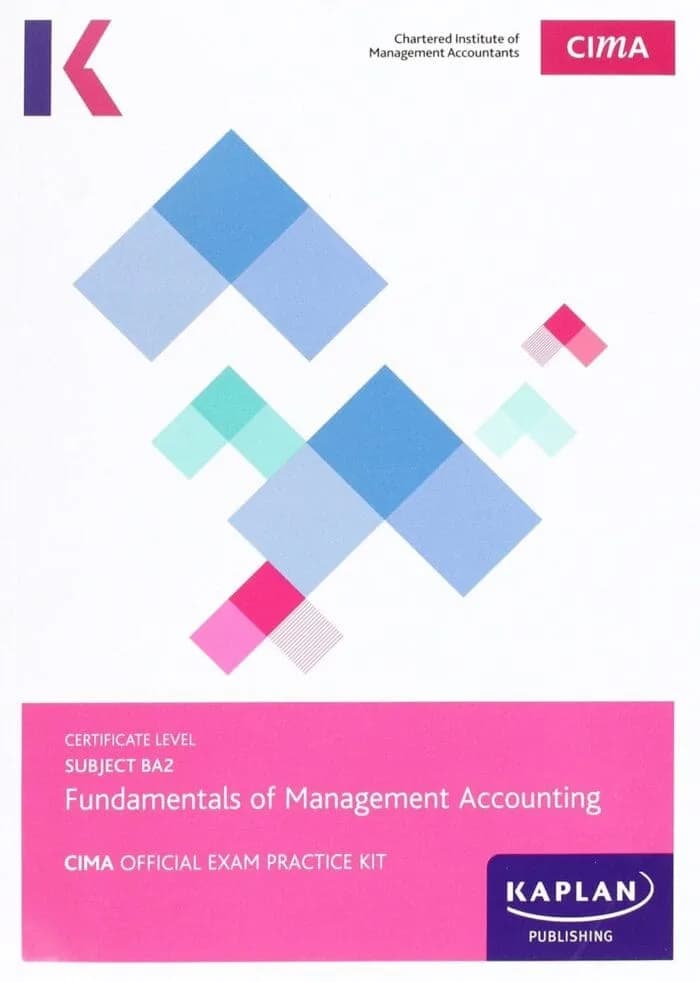 BA2 (Fundamentals of Management Accounting)-Kaplan